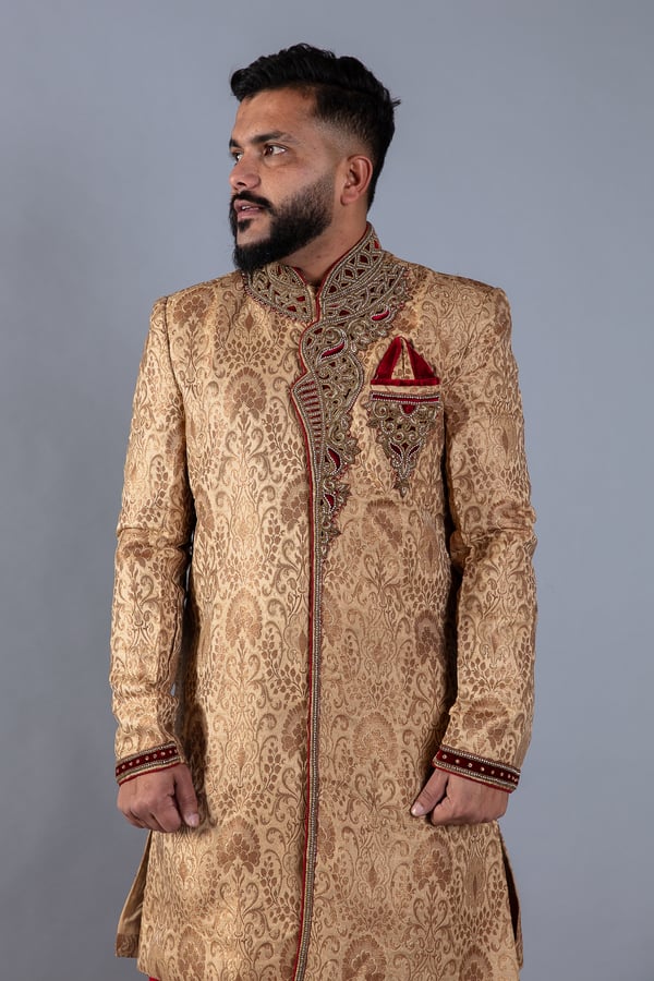 Men's luxury embroidered sherwani - Image 6