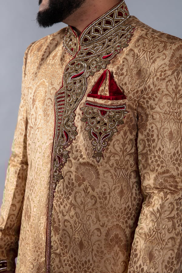 Men's luxury embroidered sherwani - Image 7