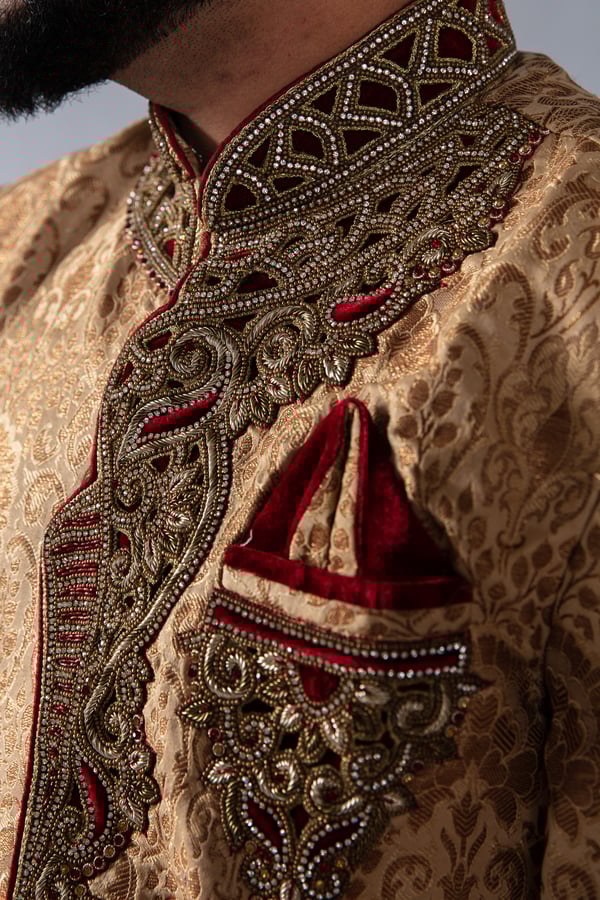 Men's luxury embroidered sherwani - Image 8