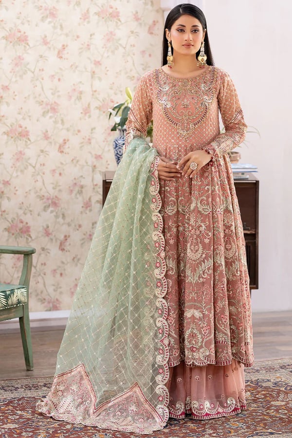 Shahjahan 3 piece embroidered gharara suit