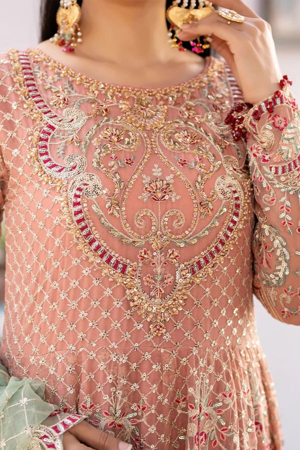 Shahjahan 3 piece embroidered gharara suit - Image 6
