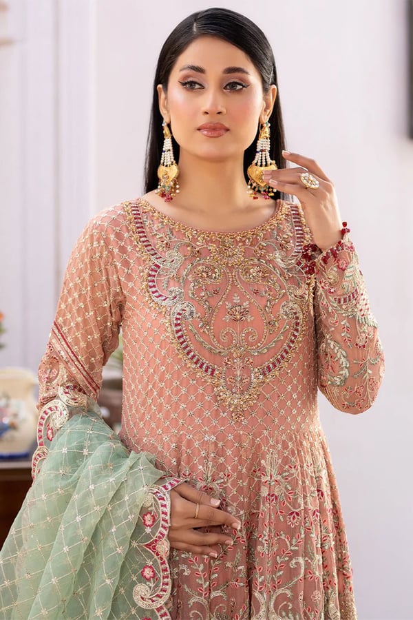 Shahjahan 3 piece embroidered gharara suit - Image 4