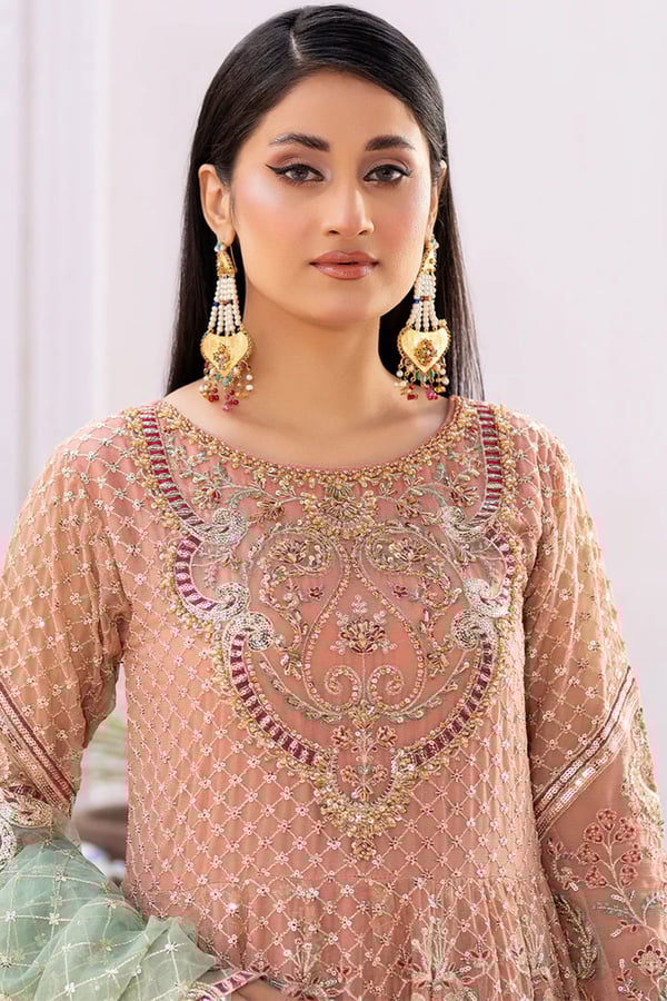Shahjahan 3 piece embroidered gharara suit - Image 5