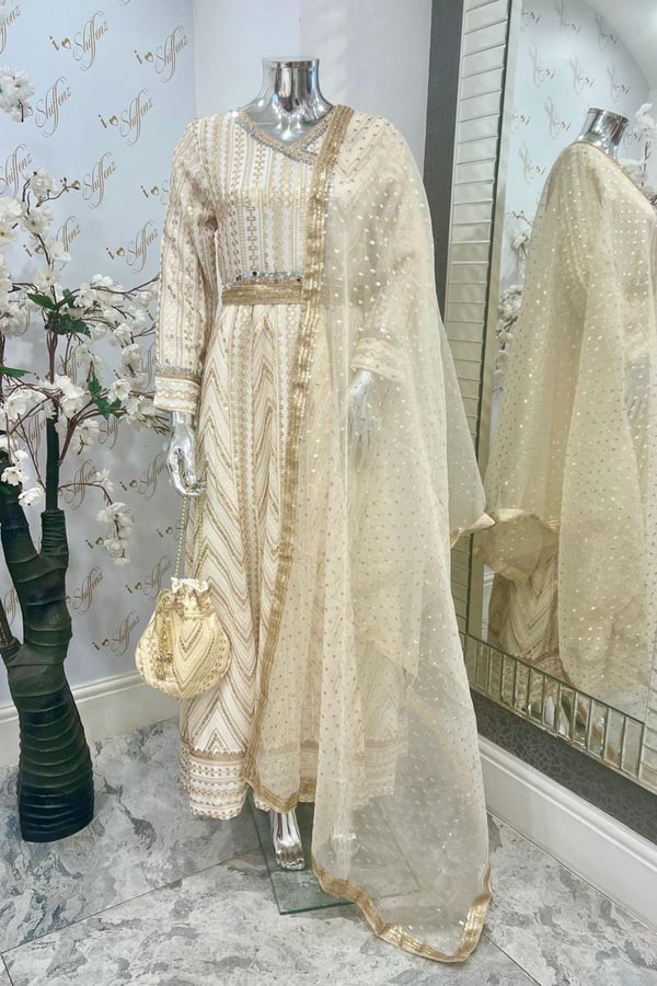 Shiffonz 3 piece angrakha style long dress