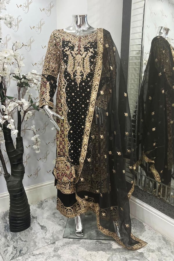 Shiffonz 3 piece dori work embroidered suit