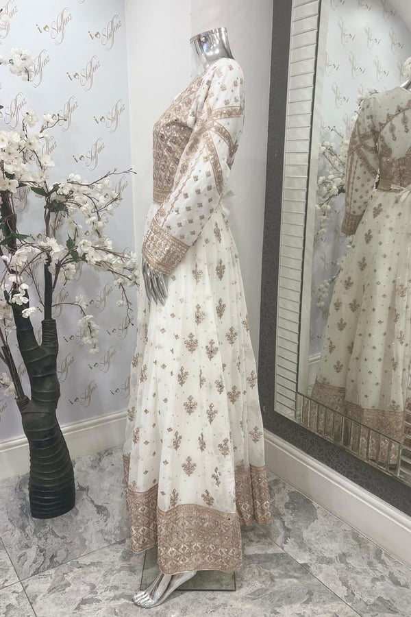 Haseen 3 piece luxury embroidered long dress - Image 4