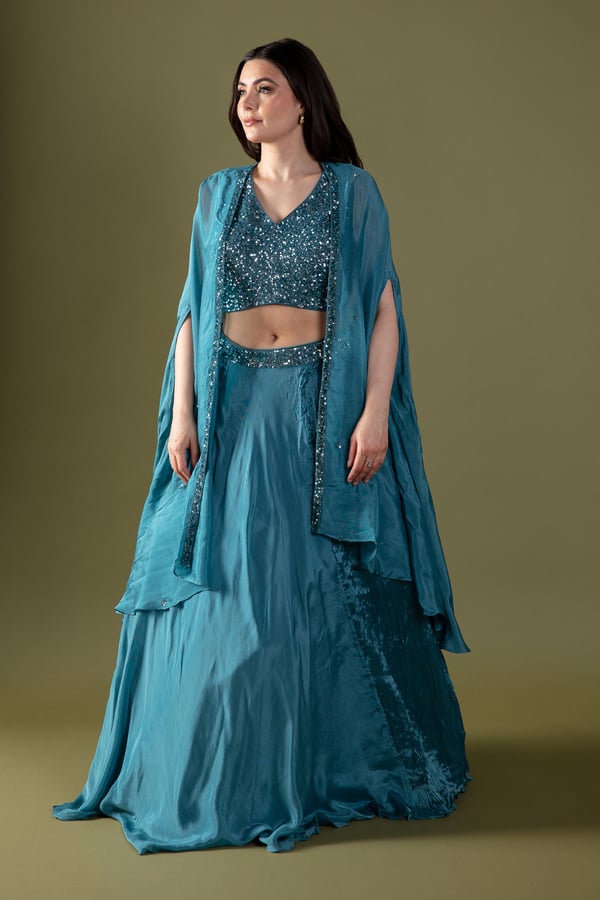 Sequence luxury embroidered lengha choli