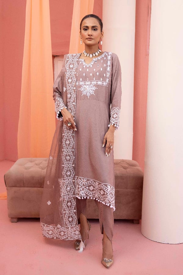 Anaya 3 piece mirror embroidered tulip dress - Image 3