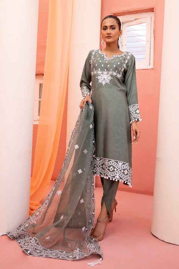 Anaya 3 piece mirror embroidered tulip dress - Image 4