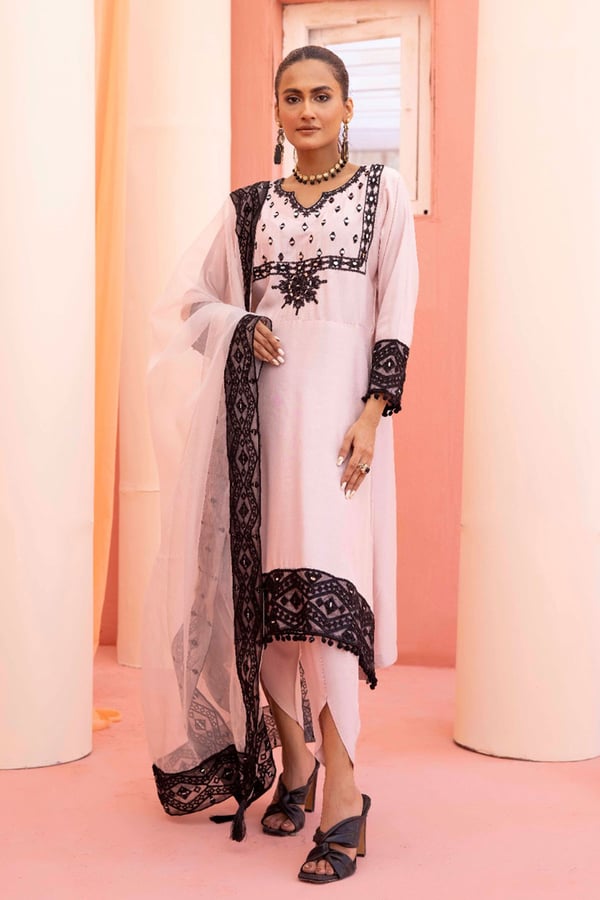 Anaya 3 piece mirror embroidered tulip dress - Image 2