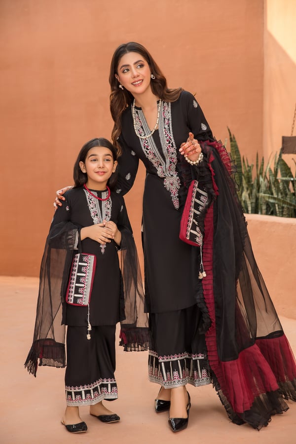 Nakhra Eid collection 3 piece lawn embroidered kids suit