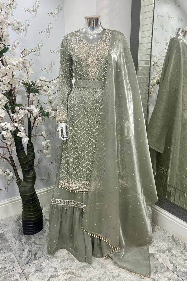Shiffonz 3 piece partywear embroidered lengha suit