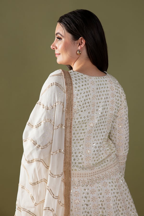 3 Piece Chikankari embroidered lengha choli - Image 6