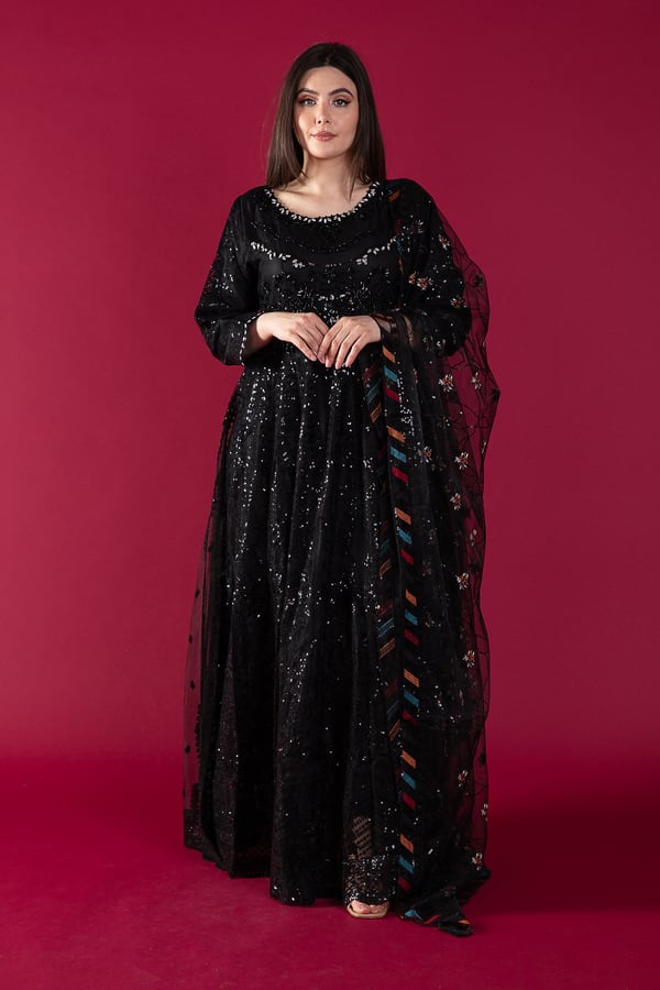 Shiffonz 3 piece long embroidered maxi