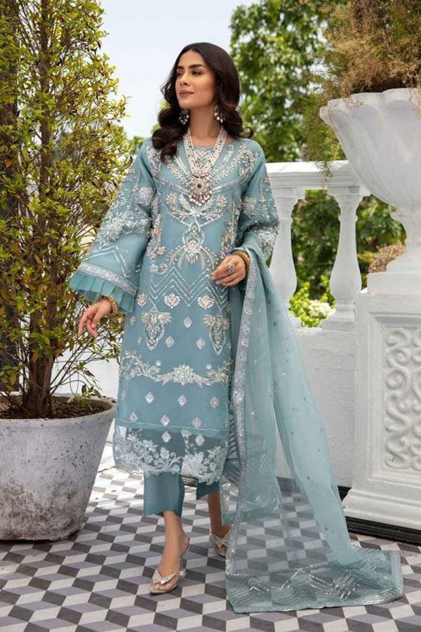 Organza Shiffonz 3 piece embroidered suit
