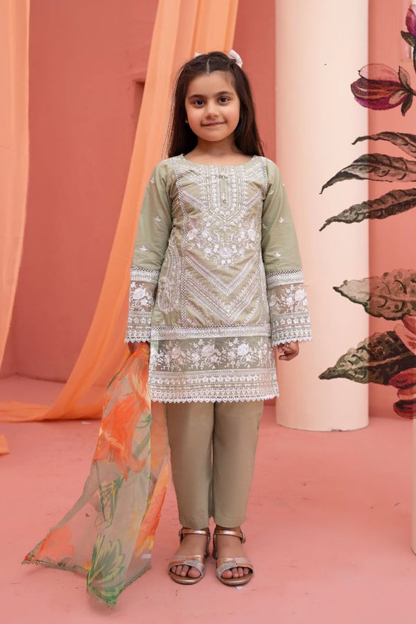 Sana Safina 3 piece zeeva kids embroidered suit - Image 4