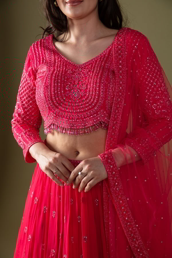 Shiffonz embellished 3 piece lengha choli - Image 6