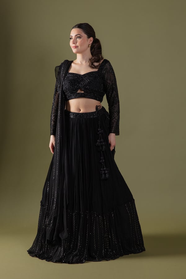 Shiffonz 3 piece embroidered lengha choli