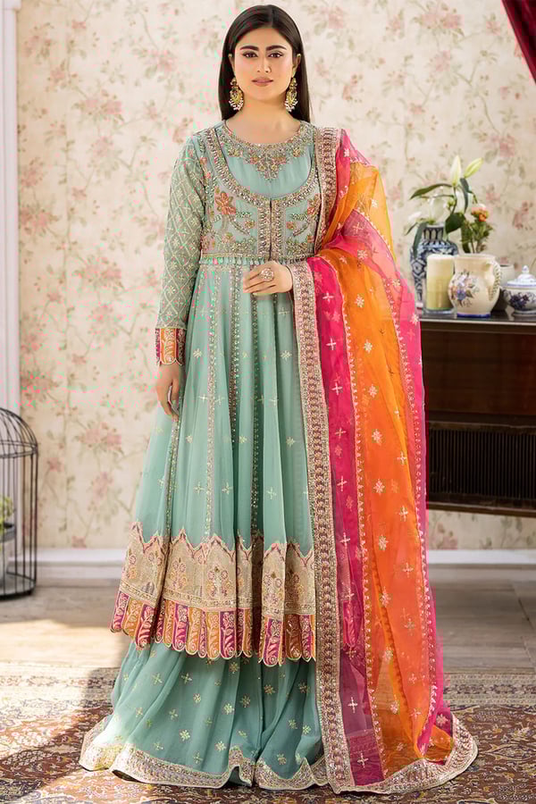 Shahjahan luxury collection 3 piece embroidered gharara suit - Image 2