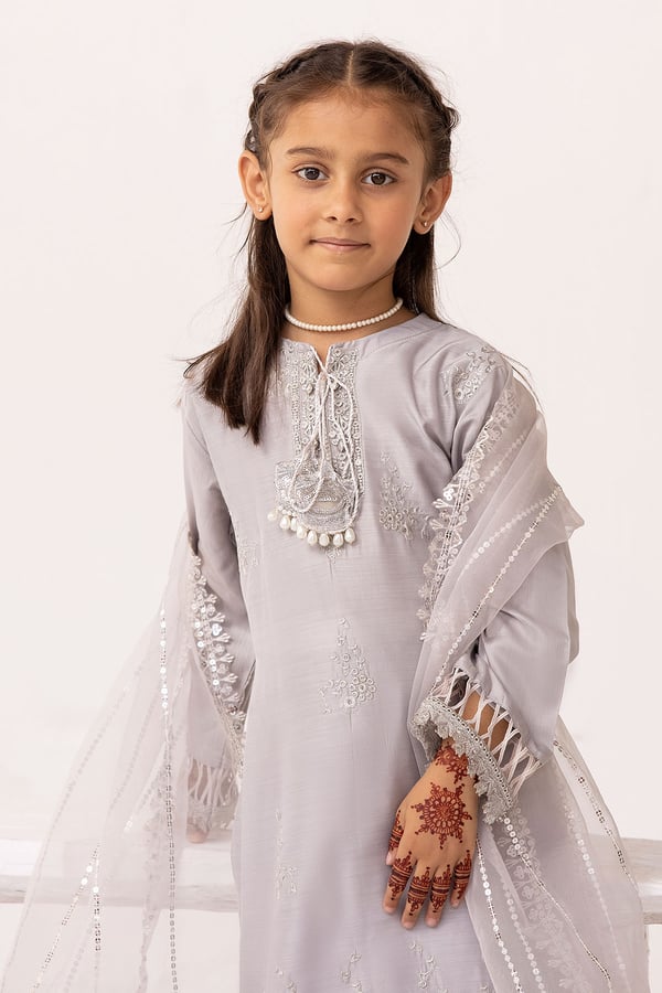 Mother and daughter 3 piece kids embroidered suit - Image 4