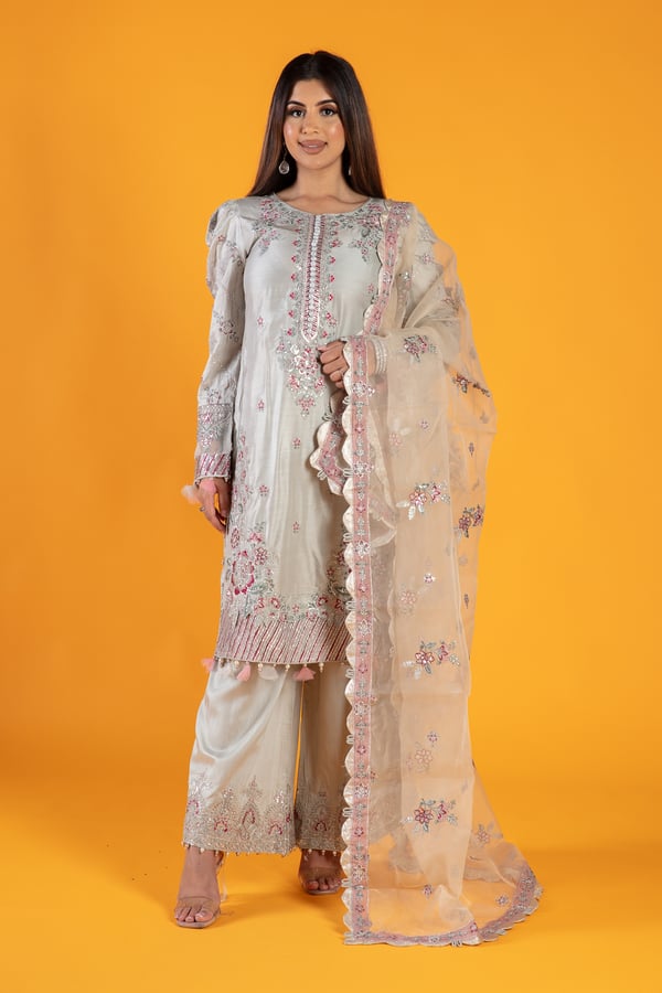 Ivana collection 3 piece embroidered suit