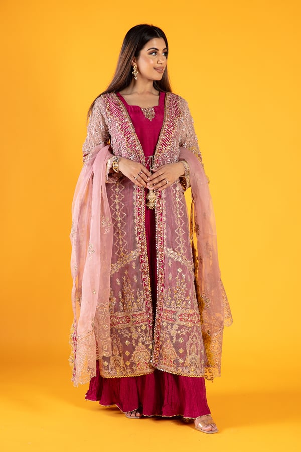 Shiffonz 3 piece jacket style embroidered suit