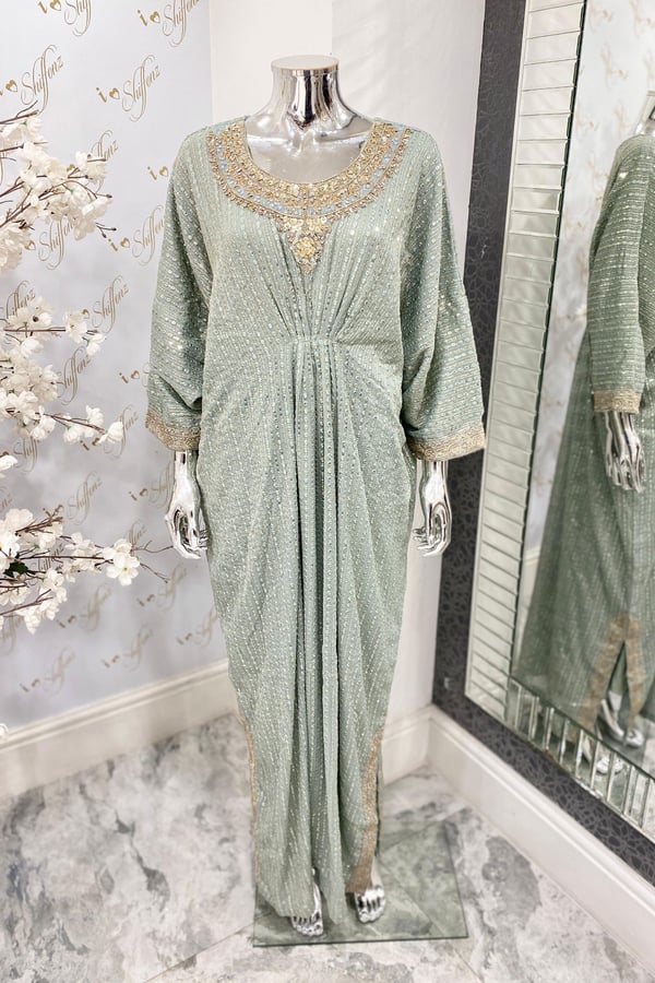 2 Piece luxury embroidered kaftan with belt - Image 3