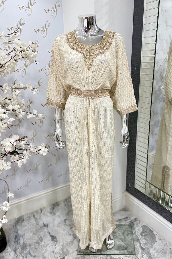 2 Piece luxury embroidered kaftan with belt - Image 4