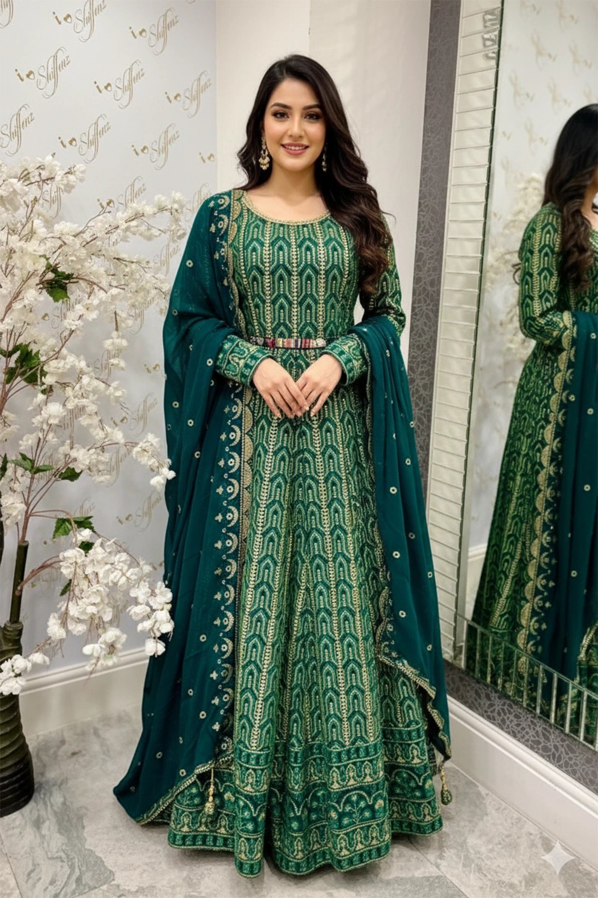 Shiffonz thread work embroidered lengha choli