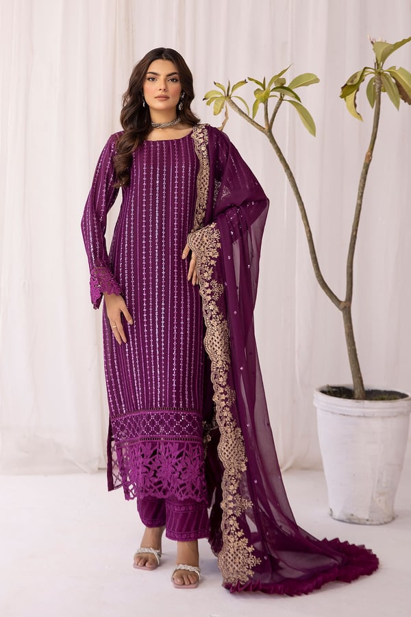 Azure 3 piece embroidered onyxdove suit