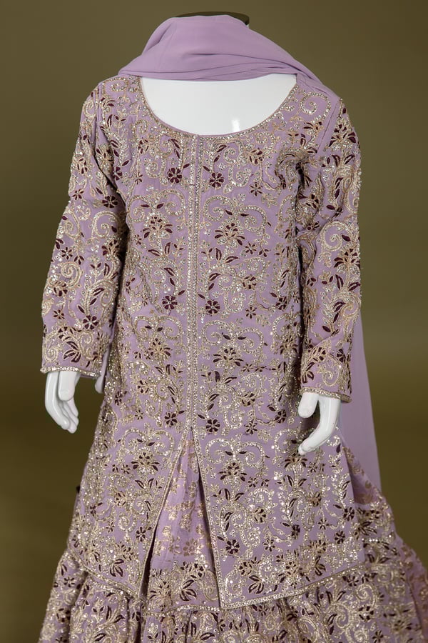 3 Piece luxury embroidered kids lengha suit