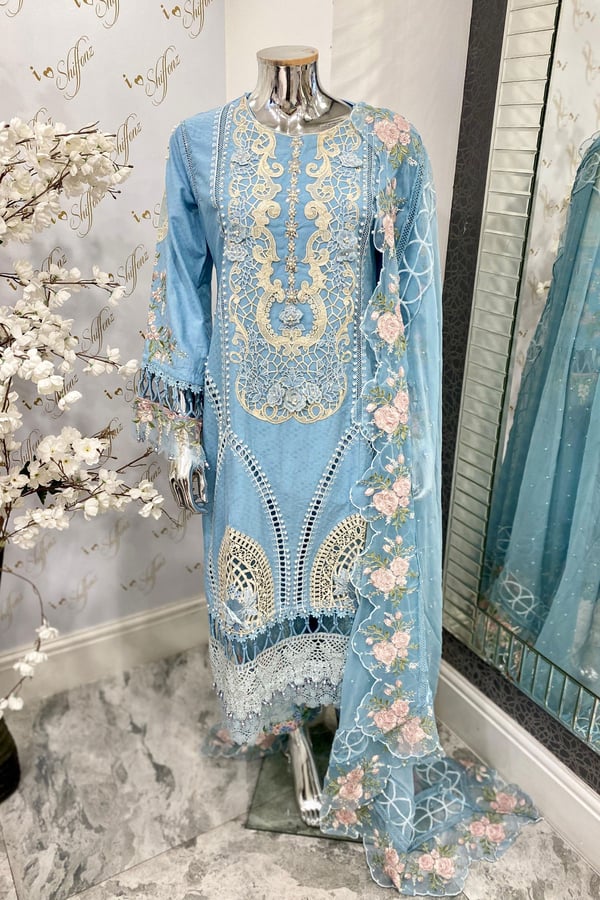 Ferya collection 3 piece embroidered suit