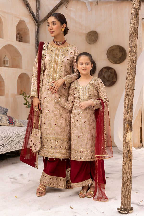 Nureh Shiffonz collection kids 3 piece embroidered suit