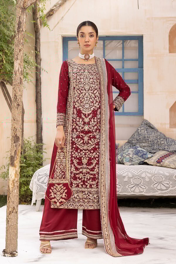 Nureh Shiffonz collection embroidered plazo suit