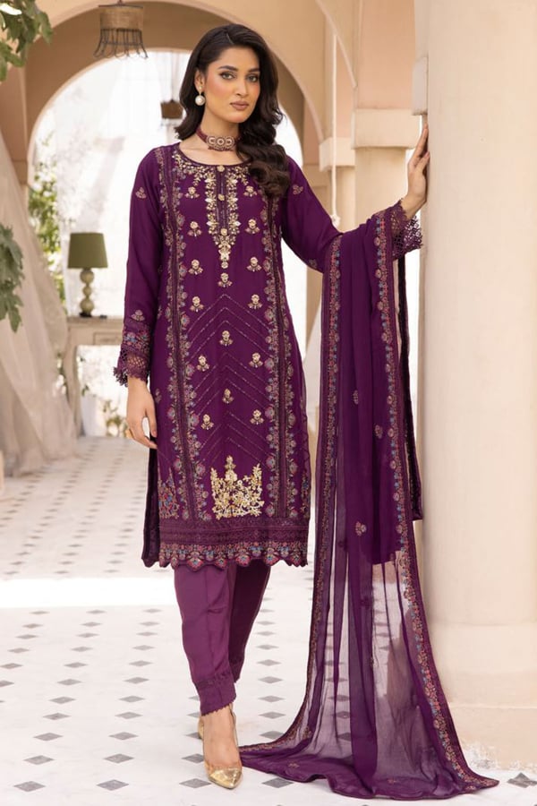 Agha Noor lux by Shiffonz 3 piece embroidered suit