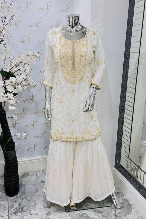Amreen wedding collection 3 piece gharara suit - Image 2