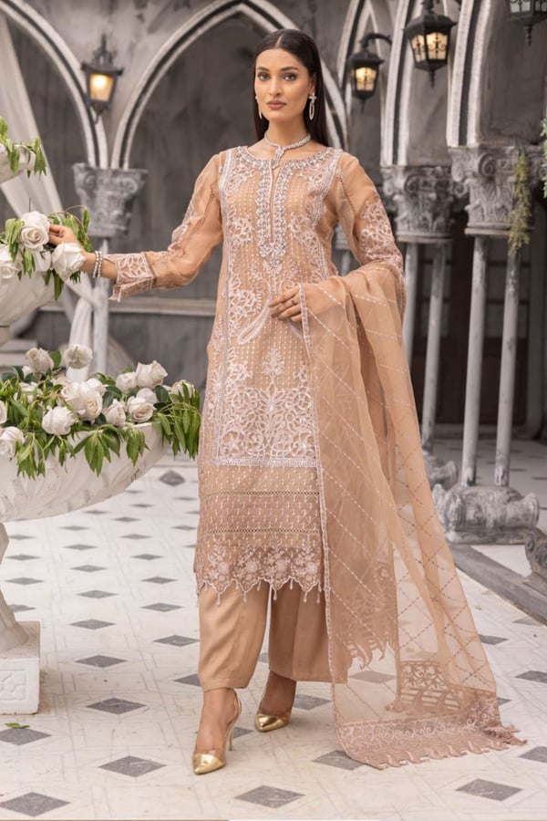 Eira collection 3 piece embroidered organza suit - Image 6