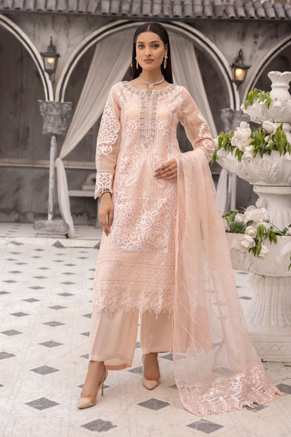 Eira collection 3 piece embroidered organza suit - Image 2