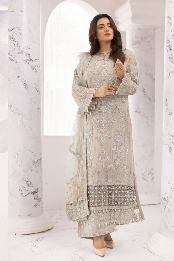 Hayat wedding collection 3 piece embroidered suit