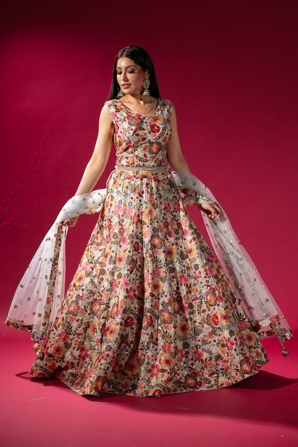 Shiffonz luxury embroidered 3 piece lengha choli