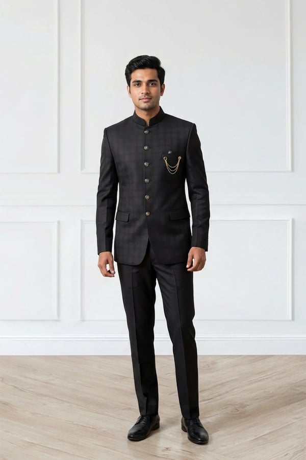 Mens's prince coat with trousers - Black, 34