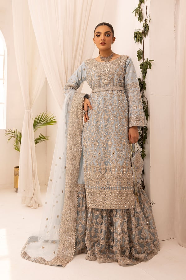 Shiffonz 3 piece embroidered farshi lengha suit