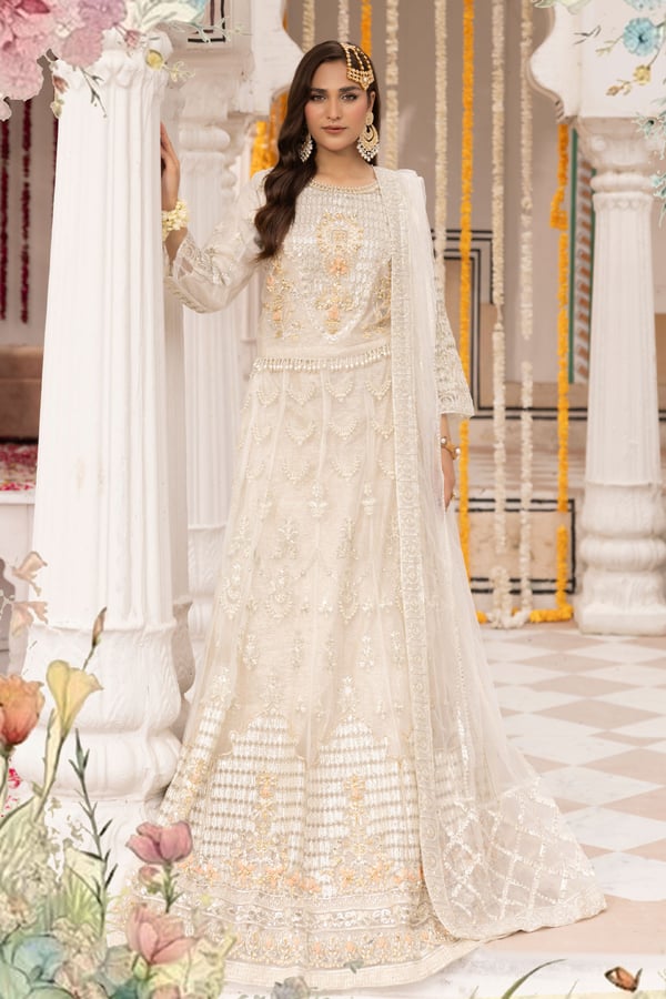 Ivana wedding collection 3 piece embroidered lengha choli