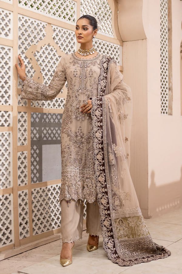 Imrozia collection 3 piece embroidered suit