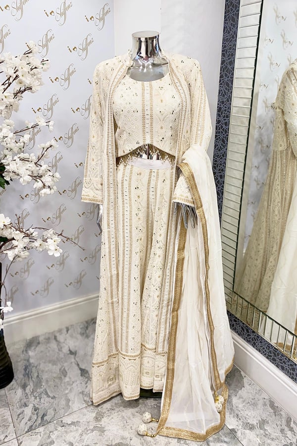 Shiffonz indo western 3 piece sharara suit
