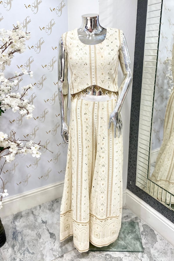 Shiffonz indo western 3 piece sharara suit - Image 3