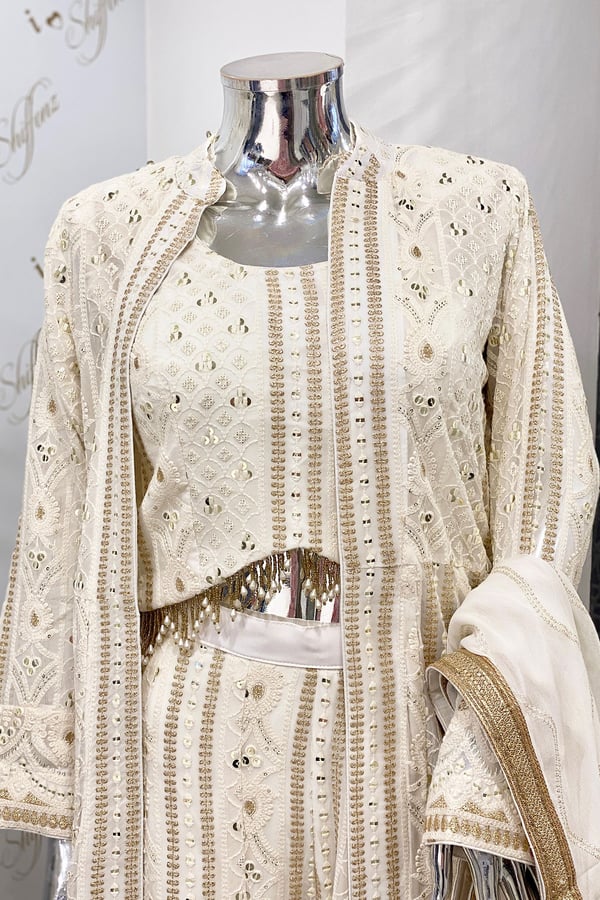 Shiffonz indo western 3 piece sharara suit - Image 6