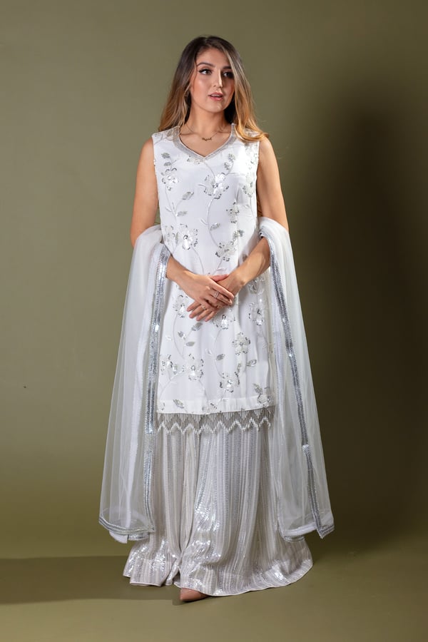 Shiffonz partywear collection 3 piece embroidered suit