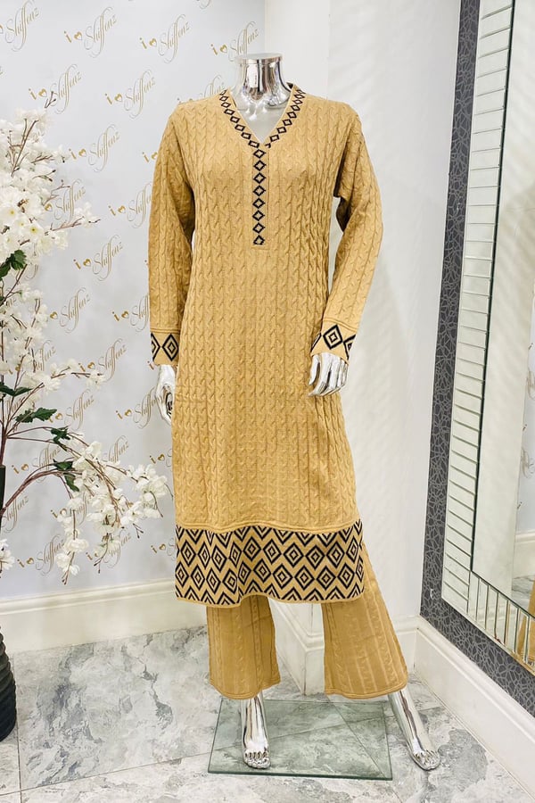 2 Piece knitwear co-ord set - Beige, XL