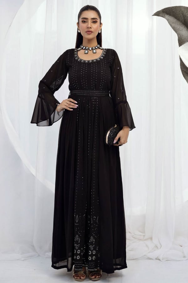 Chiffon luxury embroidered long kurti - Image 3